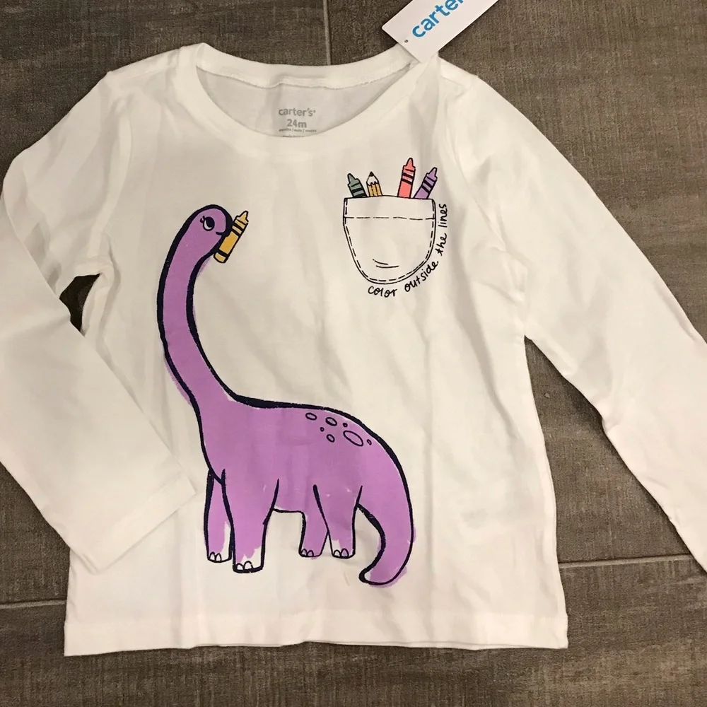 Set of 2 Girls long sleeve graphic T-shirts. Size 24M